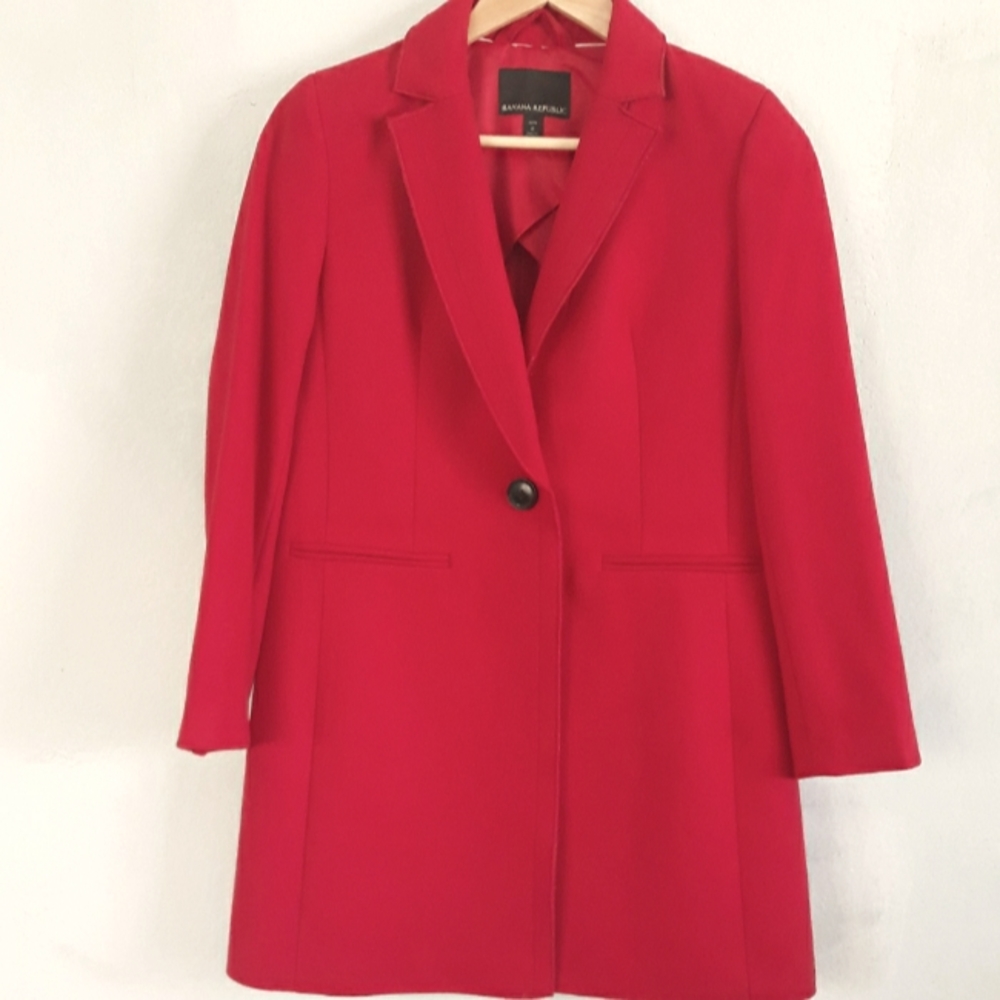 Banana Republic Red Wool, Size 2 - Picture 2 of 11